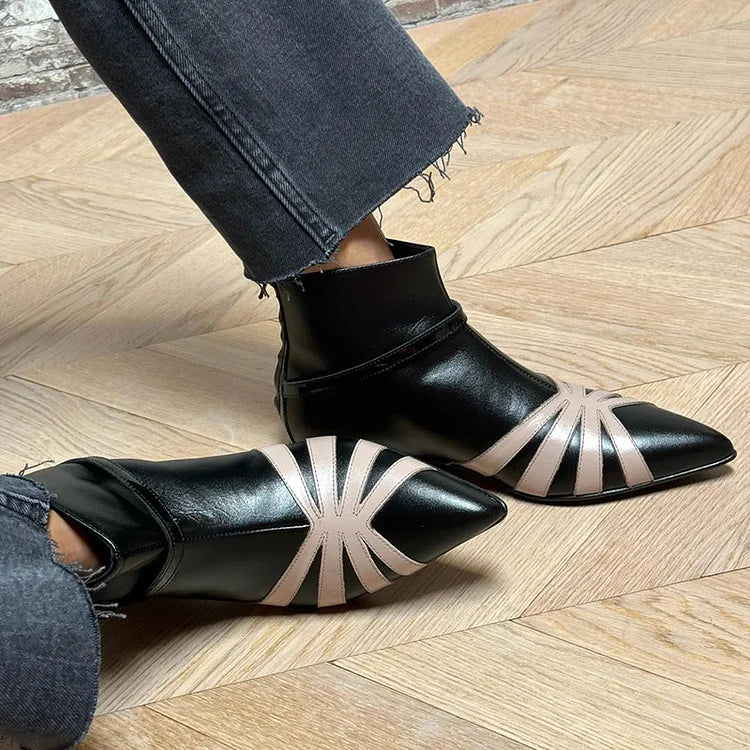 Veya™ | Pointed Geometric Ankle Boot