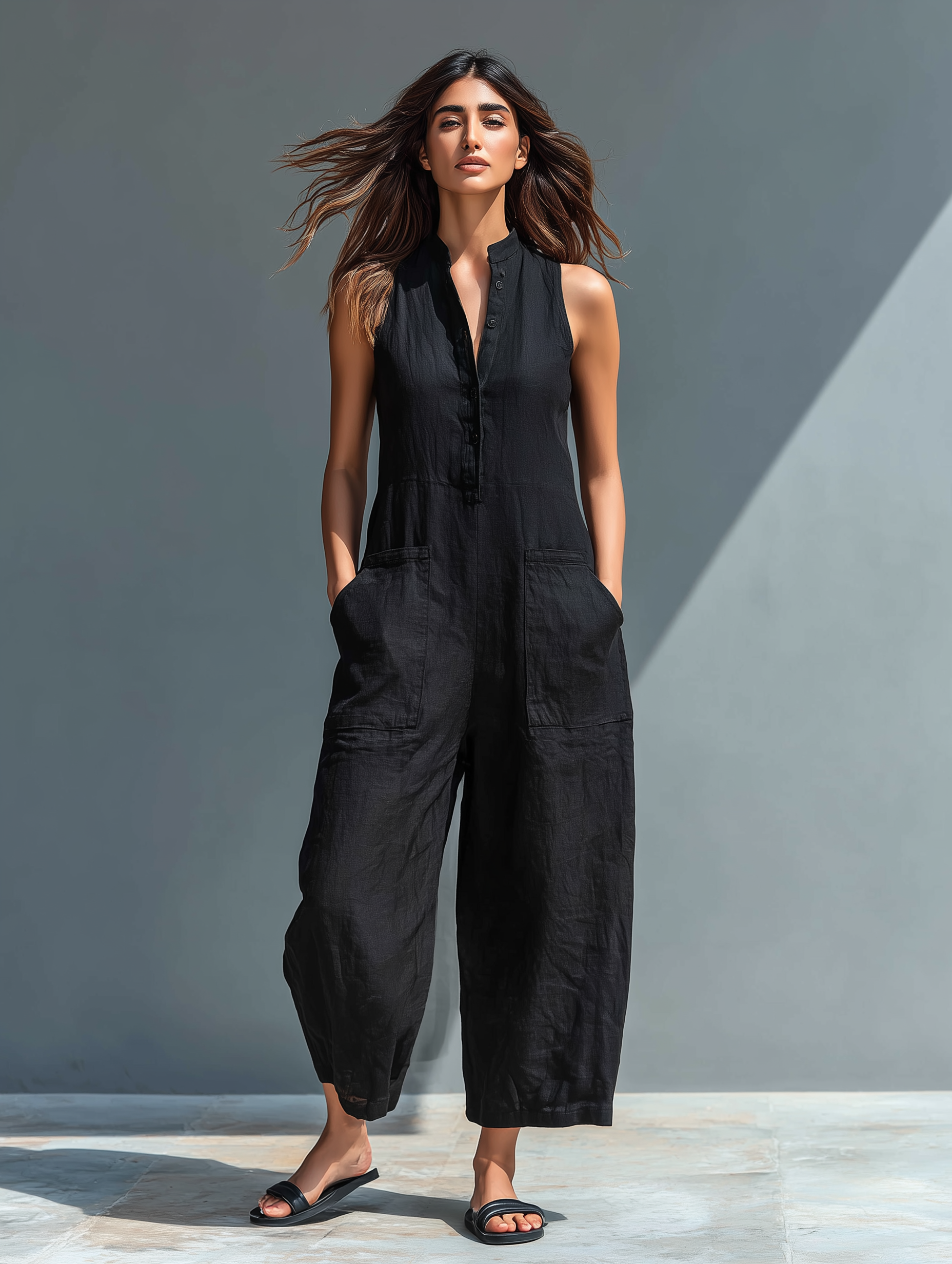 chloe - Sleeveless Loose Jumpsuit