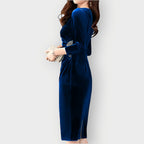 Temira | Velvet Slit Dress