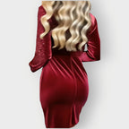 Vaeluna | Velvet & Sequin Asymmetrical Party Dress