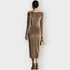 Tynara | Luxe Velvet Draped Evening Dress