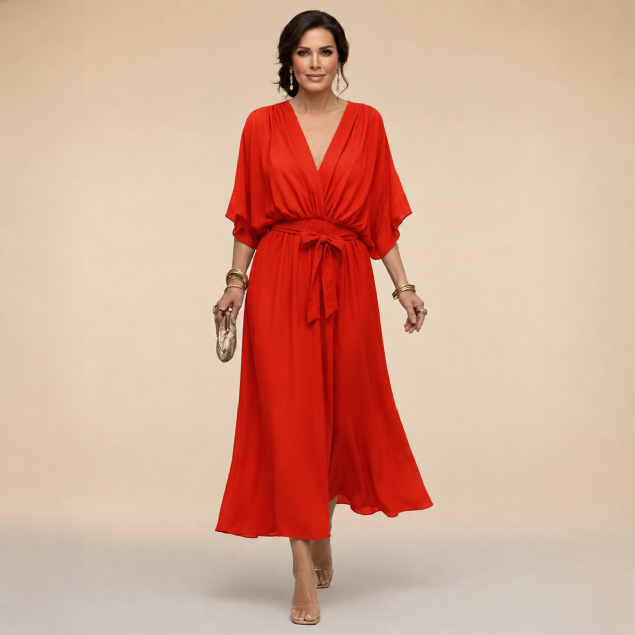 Monica | Elegant V-Neck Dress
