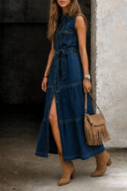 Avery | Elegant Denim Midi Dress