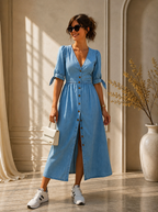 Camila | Elegant Denim Midi Dress
