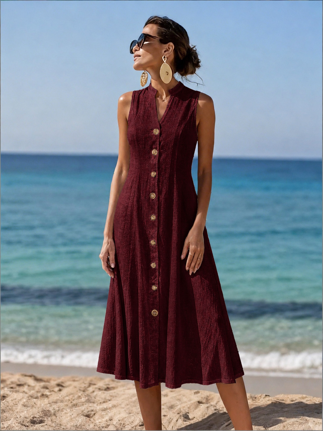 Olivia | Elegant V-Neck Long Dress