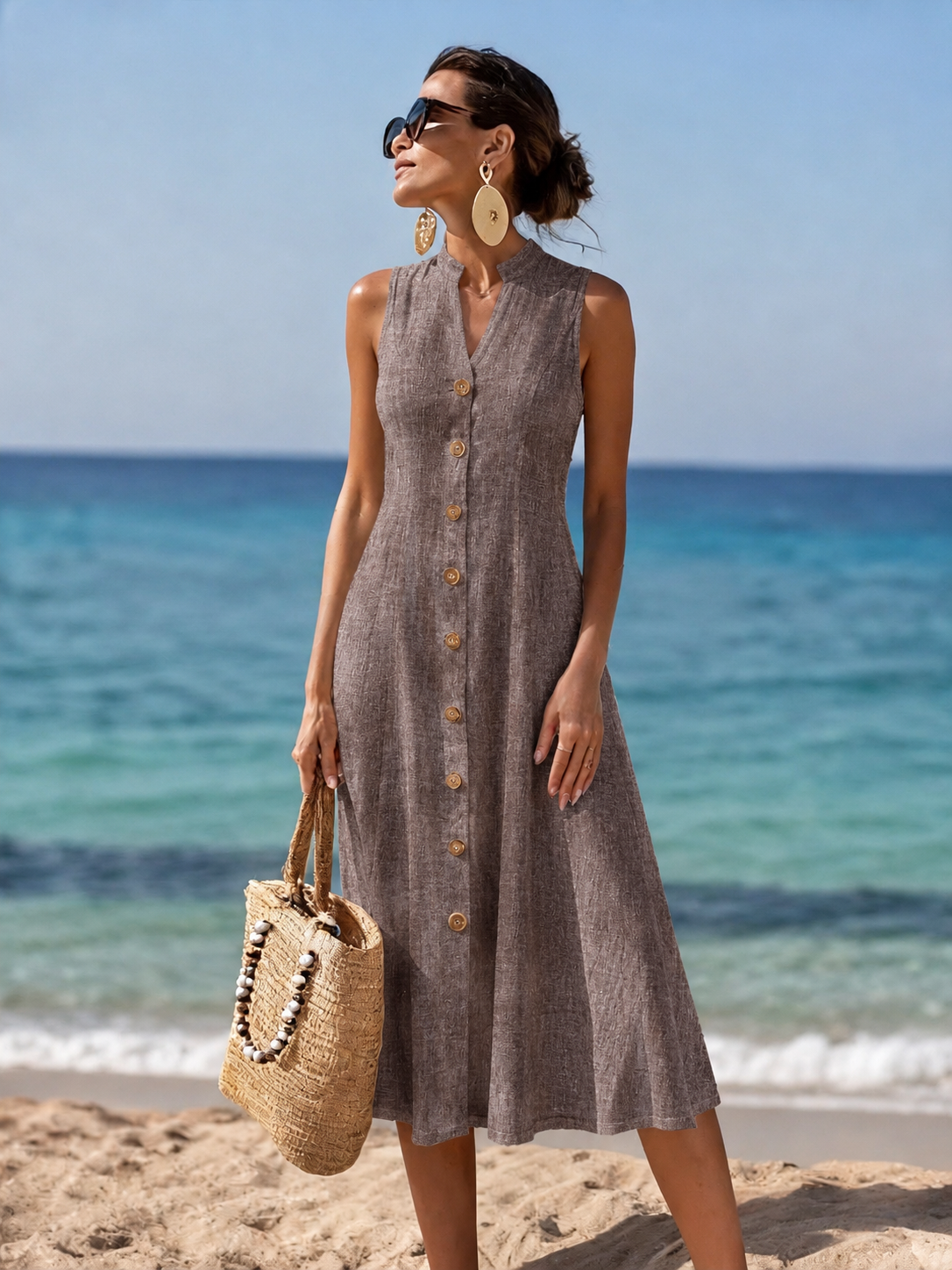 Olivia | Elegant V-Neck Long Dress