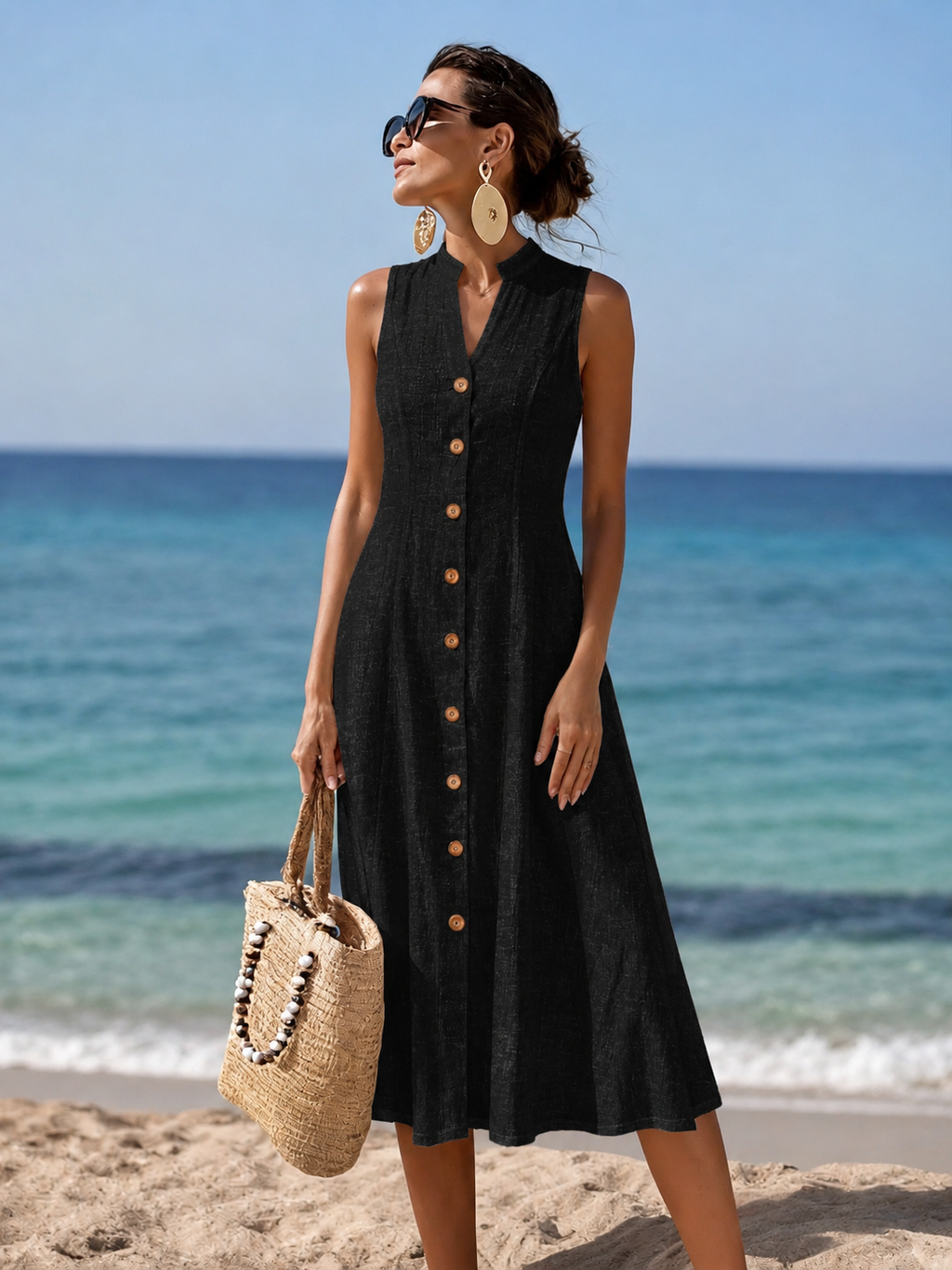 Olivia | Elegant V-Neck Long Dress