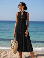 Olivia | Elegant V-Neck Long Dress