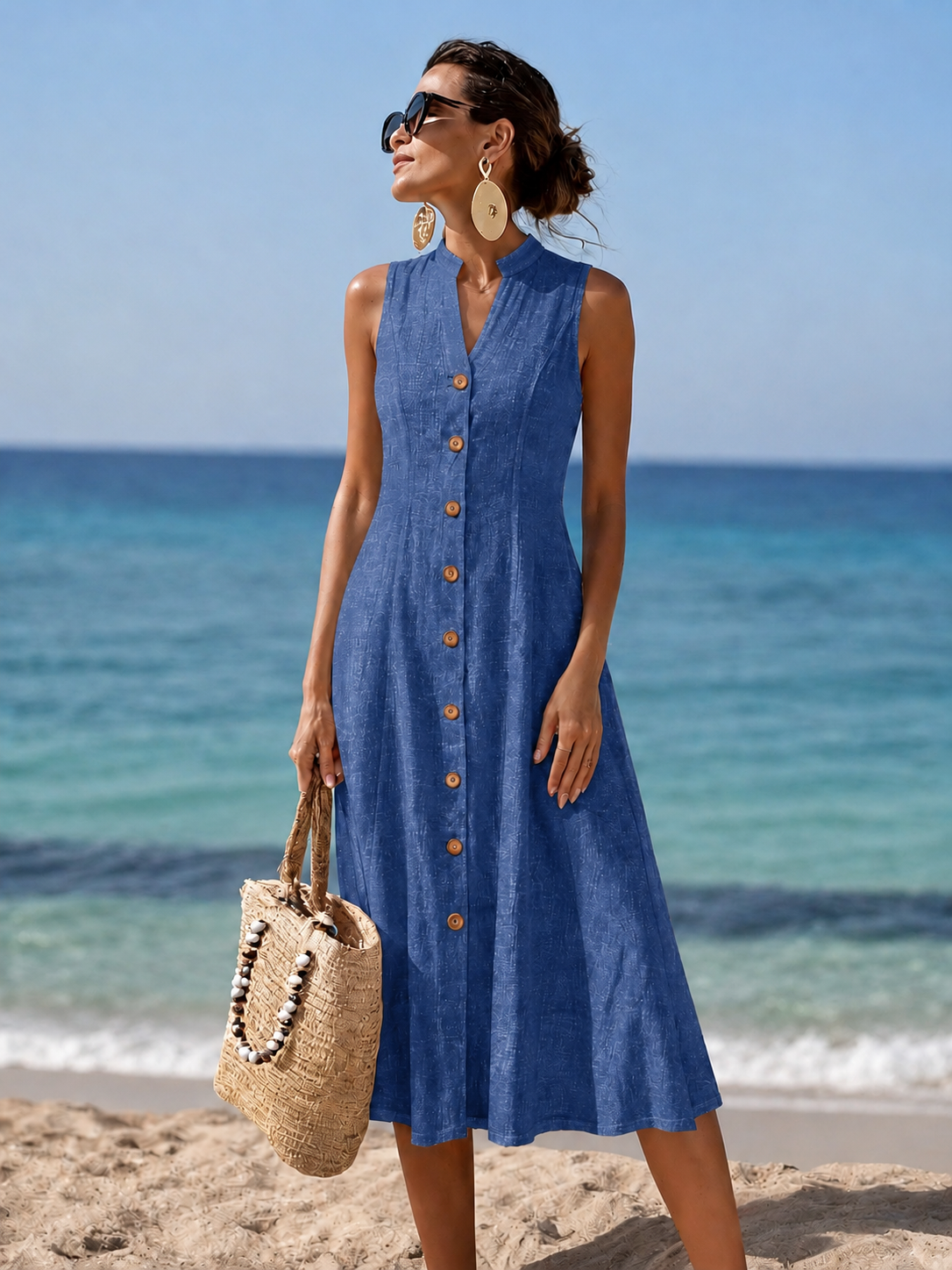Olivia | Elegant V-Neck Long Dress