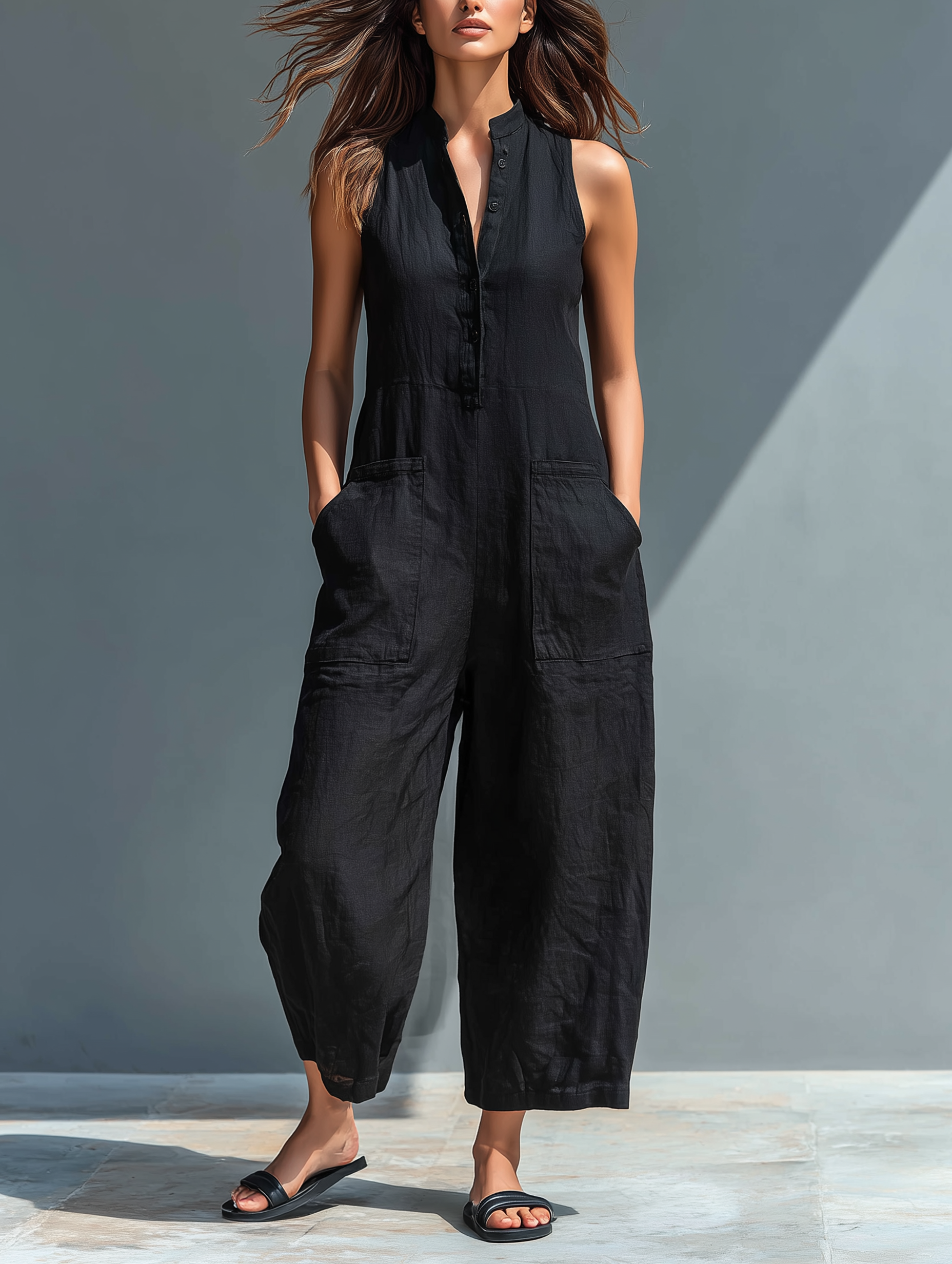 chloe - Sleeveless Loose Jumpsuit