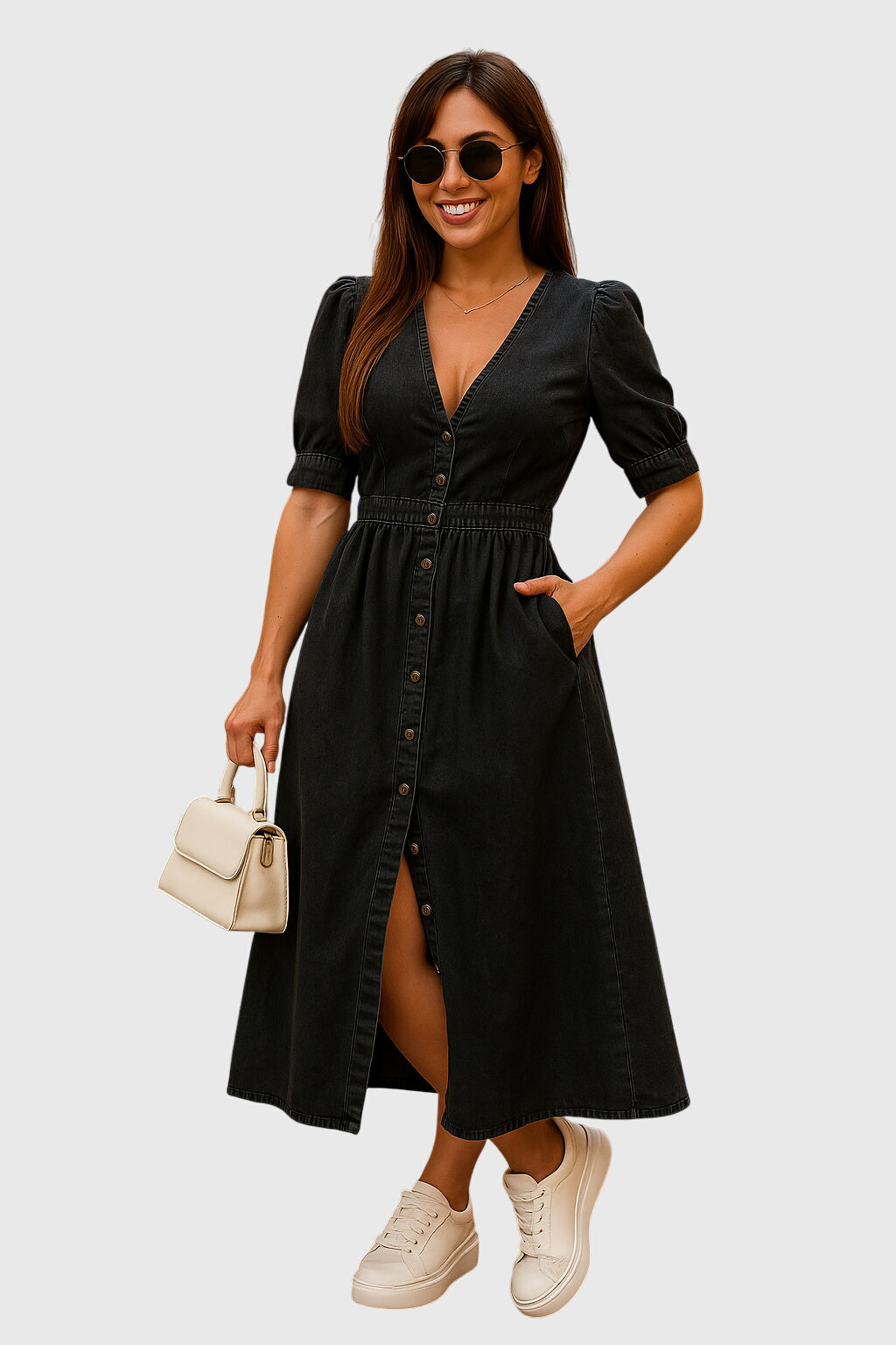 Camila | Elegant Denim Midi Dress