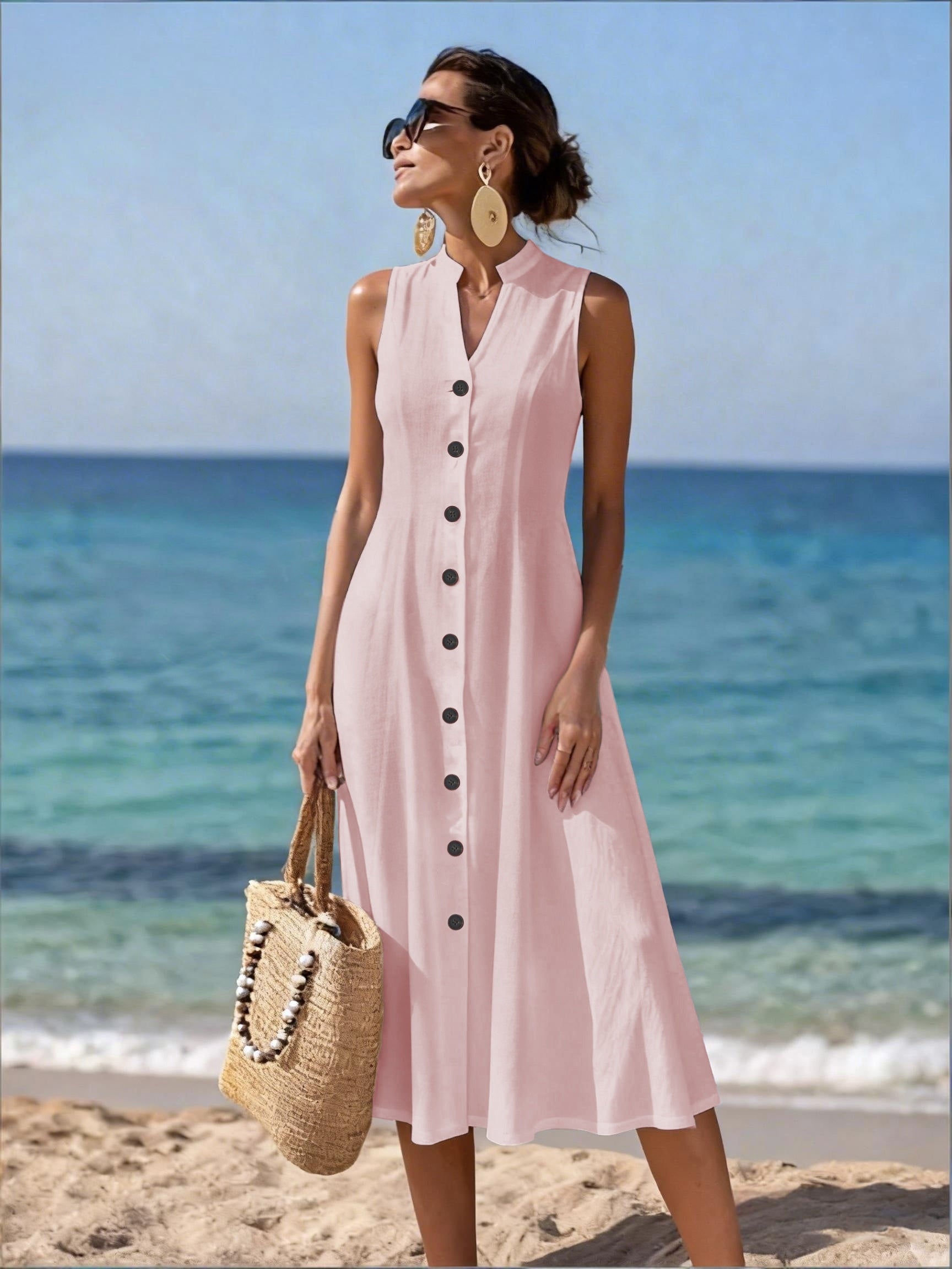 Olivia | Elegant V-Neck Long Dress