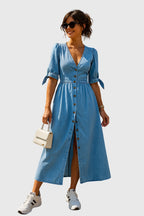 Camila | Elegant Denim Midi Dress