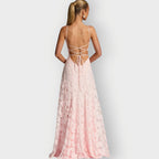 Maevira | Elegant Strapless Floral Evening Velvet Gown