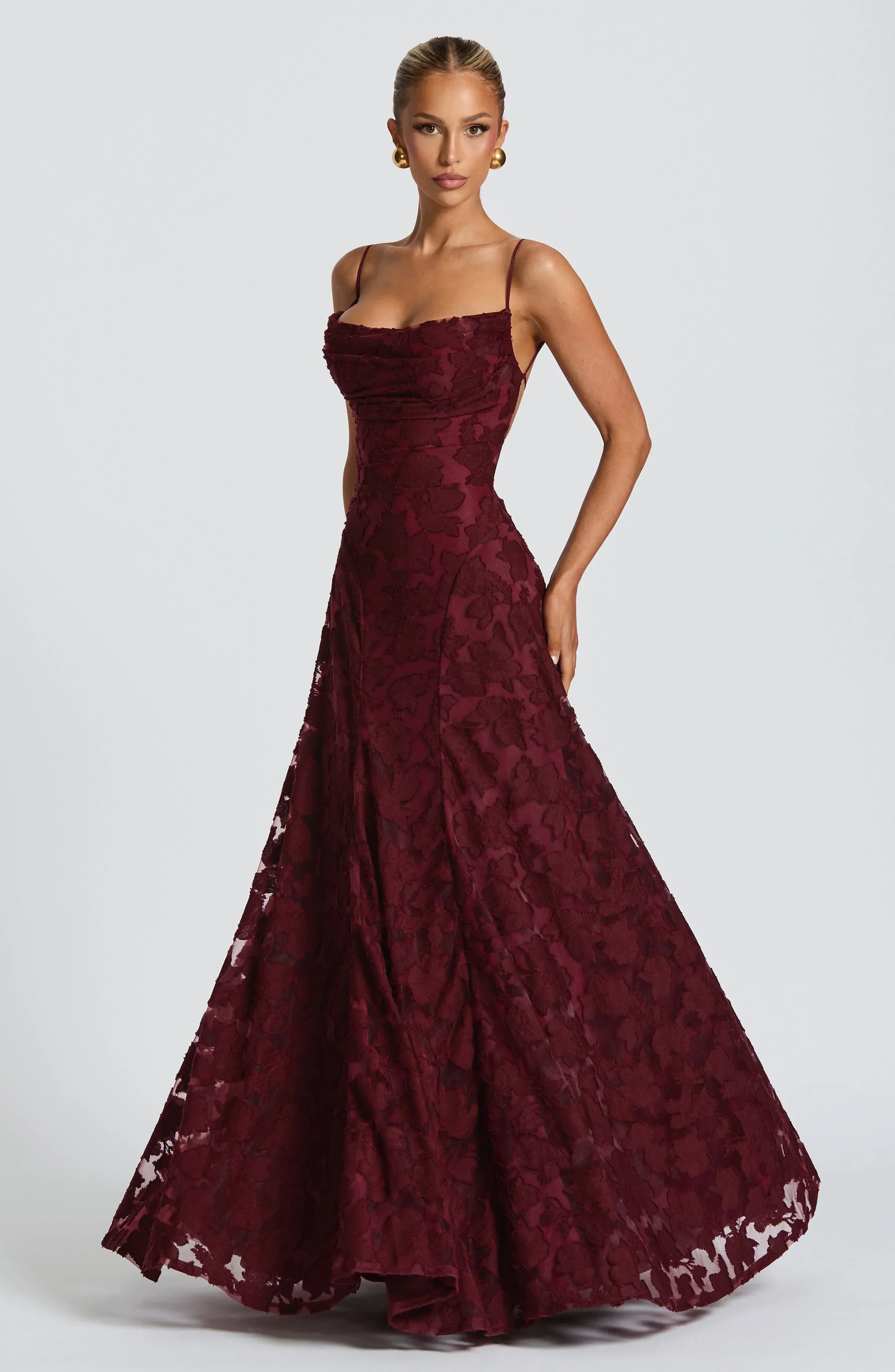 Aveline | Elegant Lace Corset Maxi Dress