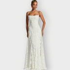 Maevira | Elegant Strapless Floral Evening Velvet Gown