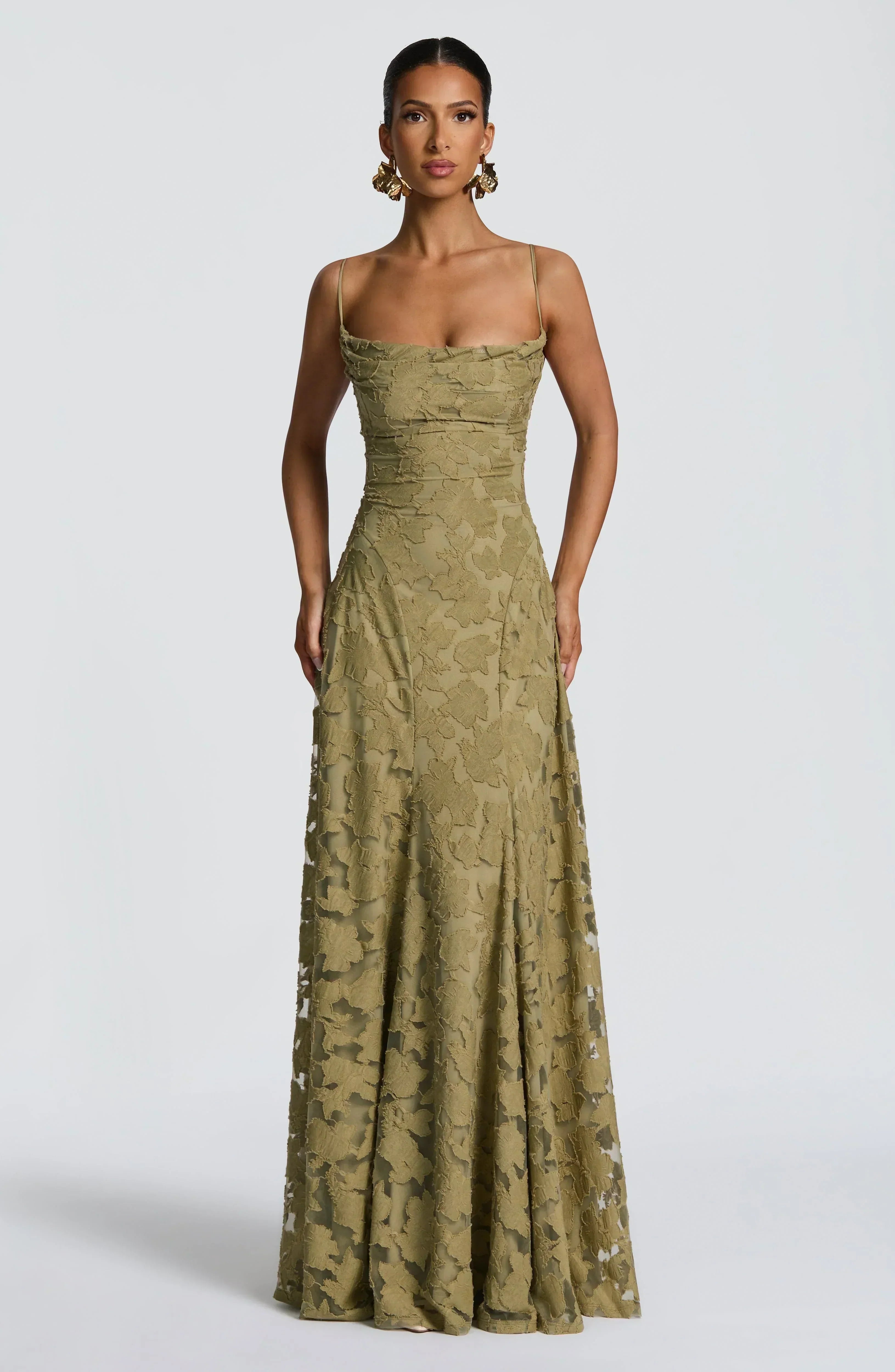 Aveline | Elegant Lace Corset Maxi Dress