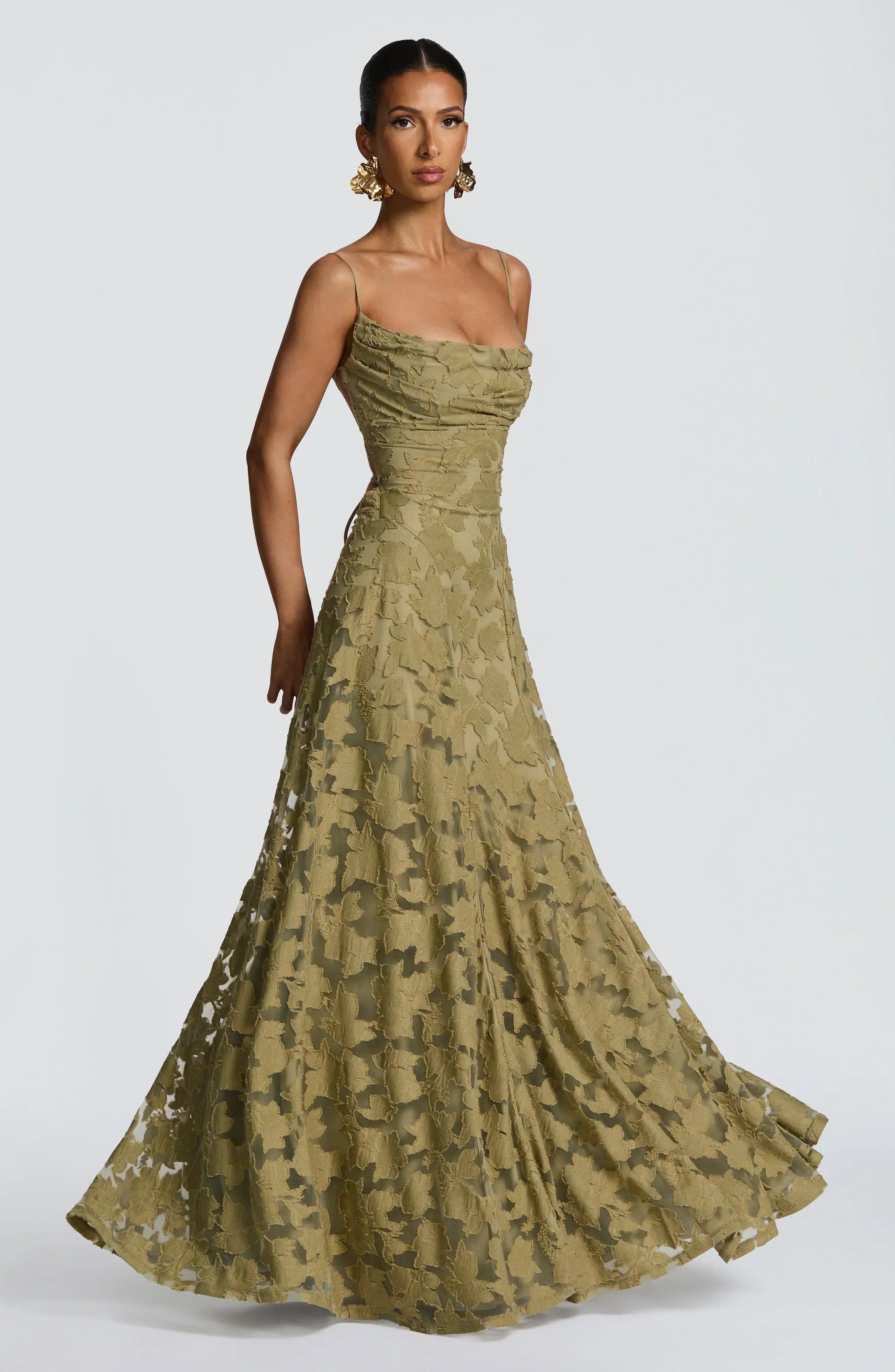 Aveline | Elegant Lace Corset Maxi Dress